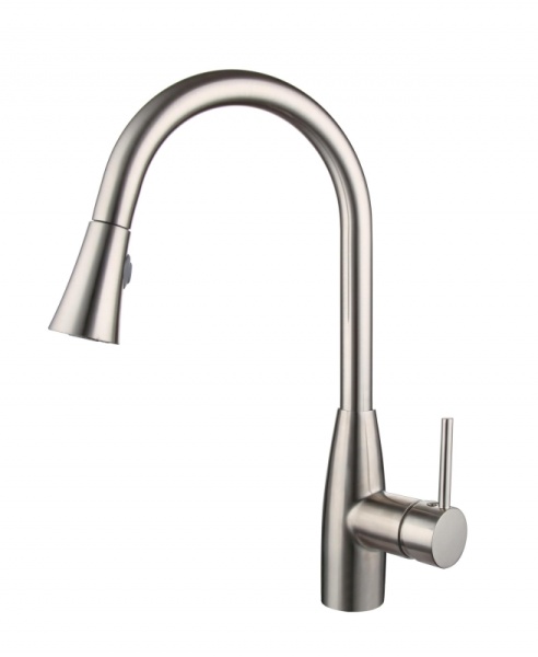 картинка Смеситель Oulin 8016 c выдвижной лейкой, цвет сатин от магазина SEFI