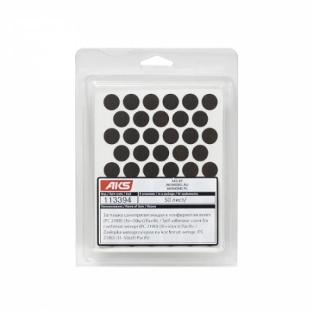 картинка Заглушка самоприлипающая к конфирматам венге (PC 2180) (1л=50шт) Pacific от магазина SEFI