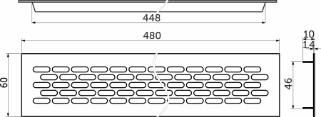 картинка Решетка вентиляционная 480х60мм белая алюминий РП от магазина SEFI