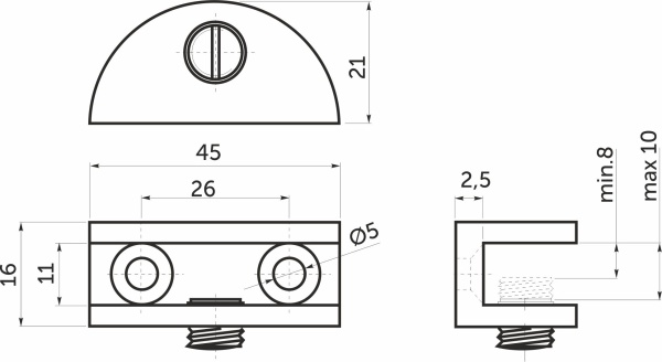 картинка Полкодержатель для стекла мет. WP2710, хром AKS от магазина SEFI