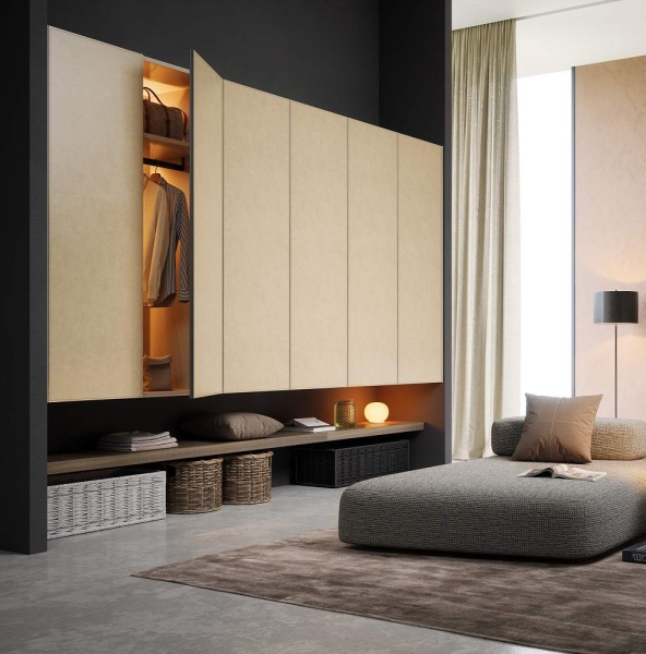 картинка Фасад мебельный 596х1896мм с вставкой из эко-кожи с отстрочкой от магазина SEFI