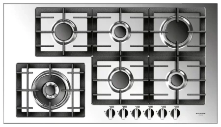 картинка Газовая варочная панель Fulgor Milano QH 906 G WK X магазин SEFI являющийся официальным дистрибьютором в России  картинка Газовая варочная панель Fulgor Milano QH 906 G WK X от магазина SEFI