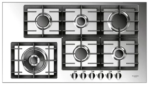картинка Газовая варочная панель Fulgor Milano QH 906 G WK X магазин SEFI являющийся официальным дистрибьютором в России  картинка Газовая варочная панель Fulgor Milano QH 906 G WK X от магазина SEFI
