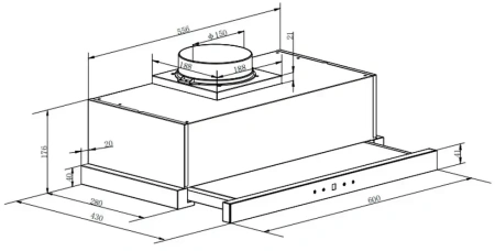 картинка Встраиваемая вытяжка Maunfeld VS Touch 850 60 Black от магазина SEFI