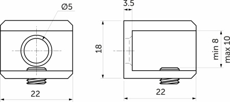 картинка Полкодержатель для стекла мет. АК104 (8-10мм) черный матовый AKS от магазина SEFI