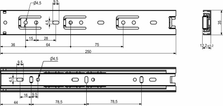 картинка Направляющая шариковая L-250 h=35 AKS LIGHT B от магазина SEFI