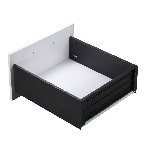 картинка Система ящиков Slimbox AKS L-450 H=175 графит SOFT CLOSE ДСП 16мм магазин SEFI являющийся официальным дистрибьютором в России  картинка Система ящиков Slimbox AKS L-450 H=175 графит SOFT CLOSE ДСП 16мм от магазина SEFI