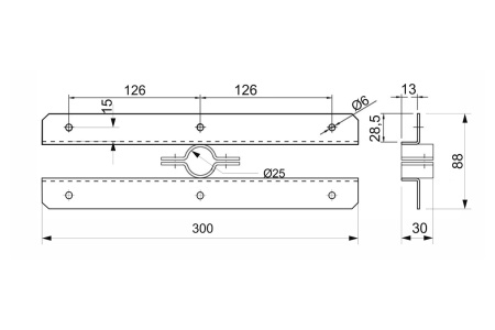 картинка Держатель полки к трубе d25 (533) двусторонний симметричный хром AKS от магазина SEFI