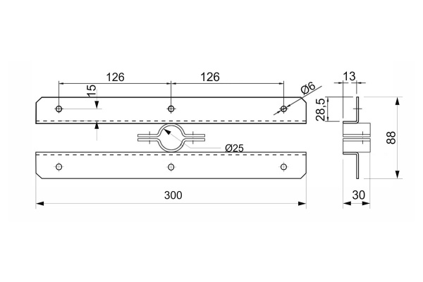 картинка Держатель полки к трубе d25 (533) двусторонний симметричный хром AKS от магазина SEFI