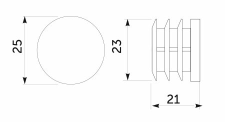 картинка Заглушка внутр. трубы d25 (508В) 0,8мм пластик, черный AKS от магазина SEFI