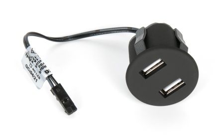картинка Встраиваемая USB зарядка 2х1А Alumove Light USB-Carger, черный (303090-B-MP) от магазина SEFI