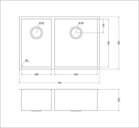 картинка Мойка Oulin F202, поверхность сатин от магазина SEFI