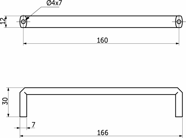 картинка Ручка меб. скоба мет. WINDSOR 160 брашированное золото, AKS от магазина SEFI