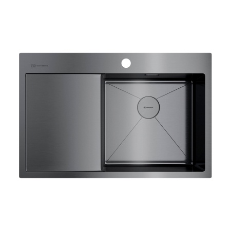 картинка Omoikiri Akisame 78-R-GM нерж. сталь/вороненая сталь от магазина SEFI