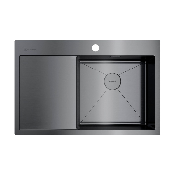 картинка Omoikiri Akisame 78-R-GM нерж. сталь/вороненая сталь от магазина SEFI