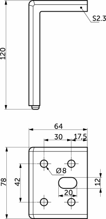 картинка Опора меб. мет. WALL h120 брашированное золото AKS магазин SEFI являющийся официальным дистрибьютором в России  картинка Опора меб. мет. WALL h120 брашированное золото AKS от магазина SEFI