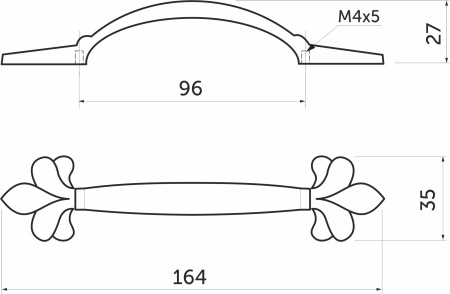 картинка Ручка меб. скоба мет. MILK 96 золото+ белый, AKS от магазина SEFI