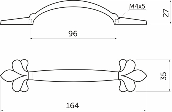 картинка Ручка меб. скоба мет. MILK 96 серебро белый, AKS от магазина SEFI