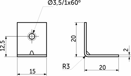 картинка Уголок металлический FSC-04 20х20х15 (2.0), белый цинк (уп/100шт), AKS магазин SEFI являющийся официальным дистрибьютором в России  картинка Уголок металлический FSC-04 20х20х15 (2.0), белый цинк (уп/100шт), AKS от магазина SEFI
