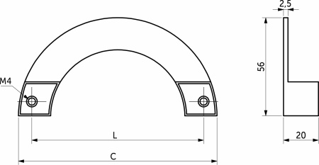 картинка Ручка меб. скоба мет. COSMO 96 брашированное золото, AKS от магазина SEFI