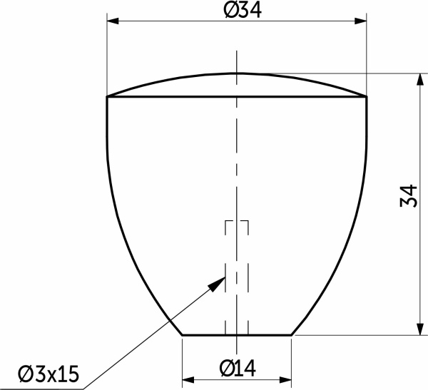 картинка Ручка меб. кнопка деревянная №3, серая AKS от магазина SEFI
