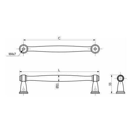 картинка Ручка меб. скоба мет. WIZANTIA 128 старое серебро, AKS от магазина SEFI