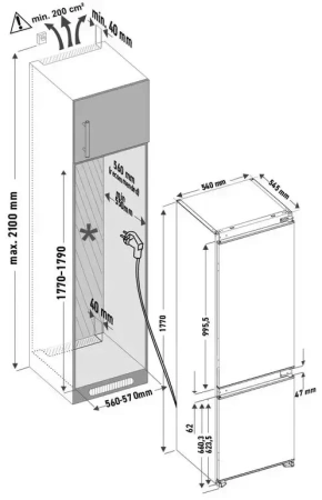 картинка Встраиваемый холодильник KRONA BRISTEN FNF от магазина SEFI