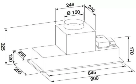 картинка Встраиваемая вытяжка Fulgor Milano FBHD 900 PT X от магазина SEFI
