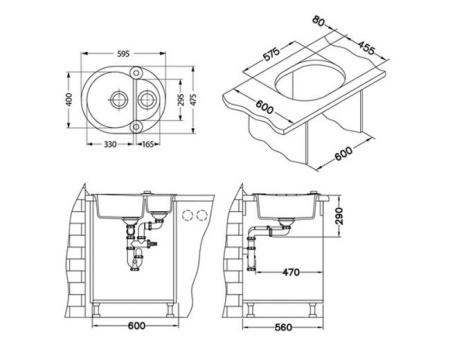 картинка Мойка ALVEUS ROLL 40 GRANITAL TERRA -G22  595x475x160;1x с сифоном 1105246 от магазина SEFI