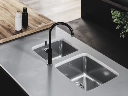 картинка Мойка ALVEUS LUNO 40 SAT 90 FI 480X400 в комплекте с сифоном 1130550, от магазина SEFI