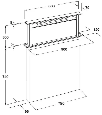 картинка Встраиваемая вытяжка Fulgor Milano FDDH 900 TRC BK от магазина SEFI