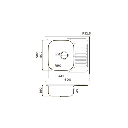 картинка Мойка Omoikiri Kashiogawa 60-IN нерж. сталь/нержавеющая сталь от магазина SEFI