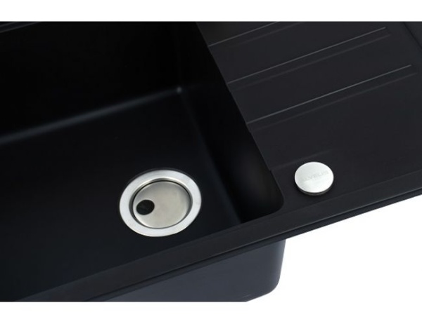 картинка Мойка Alveus INTERMEZZO 40 GRANITAL G90 DEEP BLACK 680x480x200 в комплекте с сифоном 1117292 от магазина SEFI