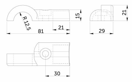 картинка Соединитель 3-х труб d25 (561) угловой, черный AKS от магазина SEFI