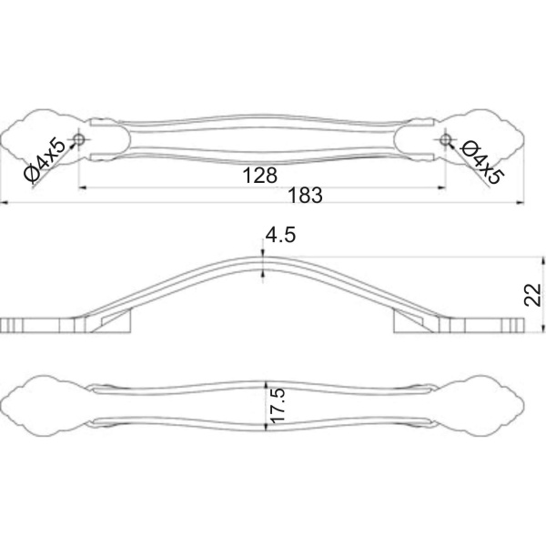 картинка Ручка меб. скоба мет. WERON 128 античная латунь, AKS от магазина SEFI