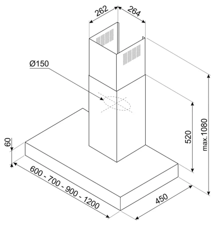 картинка Вытяжка Smeg KBT600XE от магазина SEFI
