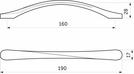 картинка Ручка меб. скоба мет. EDGE 160 черный, AKS от магазина SEFI