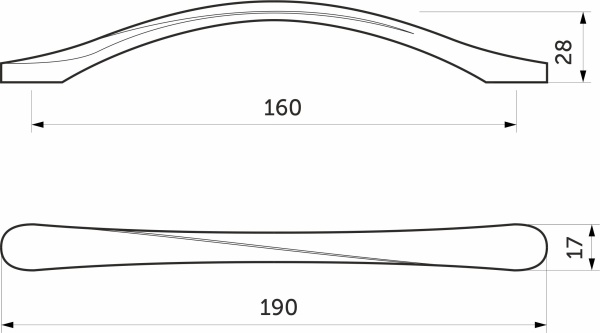 картинка Ручка меб. скоба мет. EDGE 160 матовый хром, AKS от магазина SEFI