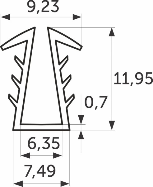 картинка Прокладка для раздвижных стенклянных дверей SISO от магазина SEFI