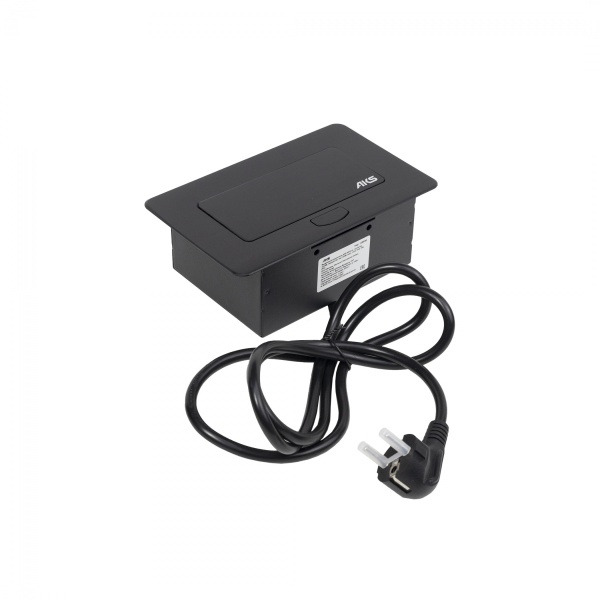 картинка Выдвижной удлинитель NOVA 4, 1 розетка, 2xUSB, черный, AKS от магазина SEFI