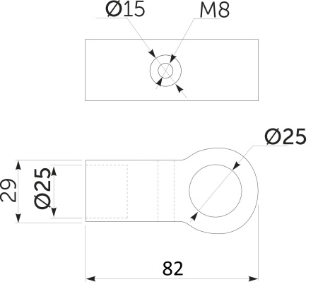 картинка Соединитель 2-х труб d25 (560) простой, черный AKS от магазина SEFI