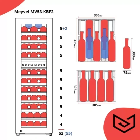картинка Винный шкаф Meyvel MV53-KBF2 от магазина SEFI