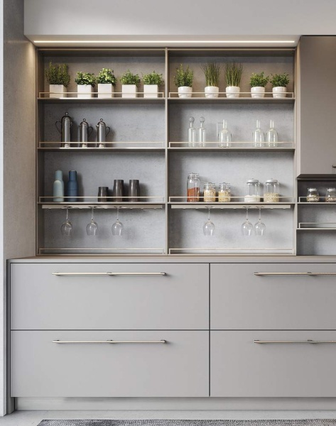 картинка Интерьерные стеллажные Система FLAG Модуль 1140x600мм, 4 полки, нержавеющая сталь от магазина SEFI