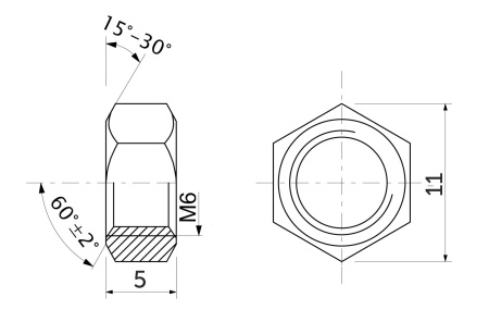 картинка Гайка шестигранная М8 белый цинк (уп/20шт) AKS от магазина SEFI