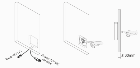 картинка Сенсорный выключатель KEY на касание через ДСП, цвет - черный от магазина SEFI