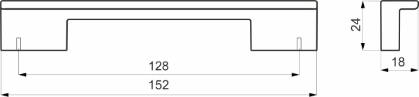картинка Ручка меб. скоба пластик. PS56/C56 128 металлик AKS от магазина SEFI