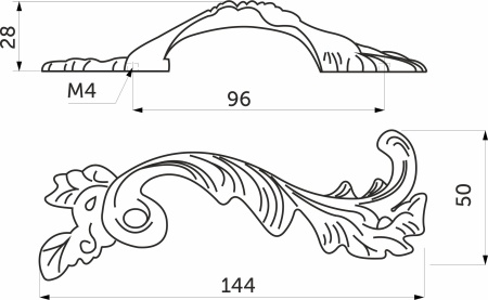 картинка Ручка меб. скоба мет. NATURA 96 античное серебро левая AKS от магазина SEFI