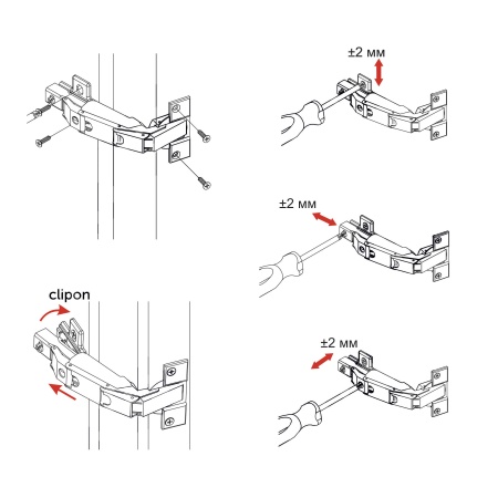 картинка Петля 165° накладная с доводчиком 45мм h0 clip-on AKS от магазина SEFI
