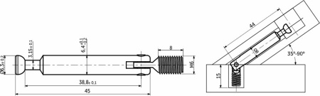 картинка Шток эксцентрика шарнирный, регулировка угла 30-90 (уп/10шт) AKS магазин SEFI являющийся официальным дистрибьютором в России  картинка Шток эксцентрика шарнирный, регулировка угла 30-90 (уп/10шт) AKS от магазина SEFI