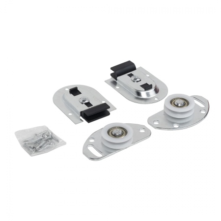 картинка Комплект FAST для 1 раздвижной двери AKS 50 кг (ролики верх и низ, саморезы) от магазина SEFI